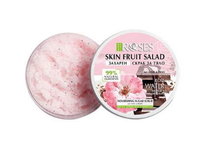 Захарен скраб за лице и тяло Nature of Agiva Roses